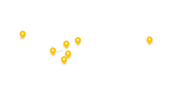 Map where the location of the production corporation is checked